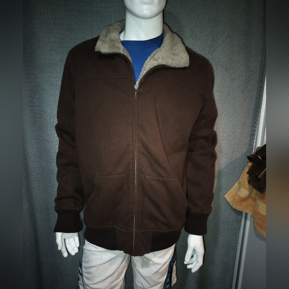 Lucky Brand Vintage Inspired Full Zip Faux Fur Lined Jacket Sz XXL